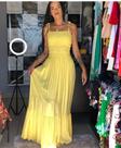 Vestido longo com lastex