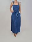 Vestido longo coral claro 100% algodão feminino blufera jeans 22603-2