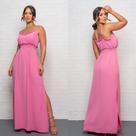 Vestido longo crepe