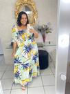 Vestido Longo Crepe em Seda Estampado Tamanho M Vestido Longo Crepe em Seda Estampado Tamanho M