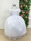 Vestido Longo Dama de Honra Infantil Branco Selena