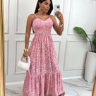 Vestido Longo de Alca estampado Floral Com Bojo Jasmin