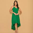 Vestido Longo de alca Luxo liso duna bordado mullet