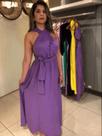 Vestido longo de amarração roxo