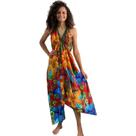 Vestido Longo De Bico Estampa Indiana Mandala 313