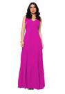 Vestido Longo De Festa Com Amarração E Detalhe No Decote Casual Social Feminino Confortável