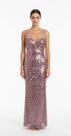 Vestido Longo De festa Com Renda E lantejoulas-ITA