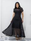 Vestido Longo de Festa Justo Gola Alta Evangélico Social