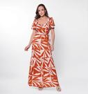 Vestido Longo de Manga Capim Rosa - Tecido 100% Viscose