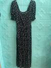 Vestido longo de manguinha de estampa bolinha -Tamanho M