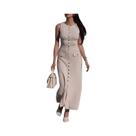 Vestido Longo De Verão Elegante Para Mulheres, Sem Mangas, Decote Redondo, Vestido De Suéter Chic