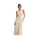 Vestido Longo De Verão Sem Mangas Para Mulheres, Decote Redondo, Tricotado, Elegante, Com Bolsos Vestido Longo De Verão Sem Mangas Para Mulheres, Decote Redondo, Tricotado, Elegante, Com Bolsos