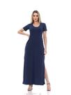 Vestido Longo De Viscose Premium Com Fenda Lateral