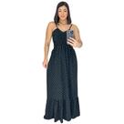 Vestido Longo Decotado Drapeado no Busto Vestido Longo Decotado Drapeado no Busto