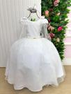 Vestido Longo Diamante Branco Banana Club para Meninas