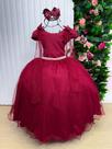 Vestido Longo Diamante Marsala da Banana Club para Meninas