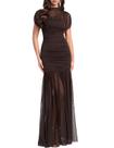 Vestido longo DOUMIFLY, elegante, formal, sem mangas, café feminino Vestido longo DOUMIFLY, elegante, formal, sem mangas, café feminino