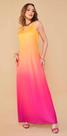 Vestido longo duo cores Rosa e amarelo Feminino Adulto Tamanho M Tecido Malha