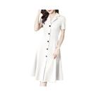 Vestido Longo Elegante Para Mulheres, Gola Coreana, Verão, Casual, Festa, Trabalho, Vestido De Verão