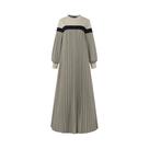Vestido Longo Elegante Para Mulheres Muçulmanas, Outono, Com Detalhes Em Patchwork, Manga Vestido Longo Elegante Para Mulheres Muçulmanas, Outono, Com Detalhes Em Patchwork, Manga