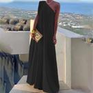 Vestido Longo Elegante Sem Mangas Em a Com Gola Diagonal E Ombro Único Para Festas De Verão E Noites