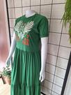 Vestido longo em malha de algodao