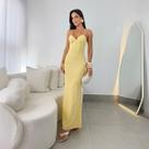 Vestido Longo em Tule Helanquinha Cor:AmareloTamanho:XPP