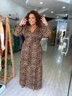 Vestido longo estampa animal print tamanho M