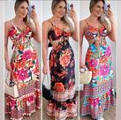 Vestido Longo Estampa tropical