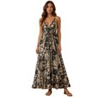 Vestido Longo Estampado Alça Fina Leve Solto Tamanho:M