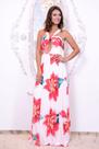 Vestido longo estampado com detalhe no busto - Mgr Boutique