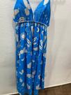Vestido longo estampado cor Azul tamanho G