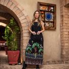 vestido longo estampado tamanho P
