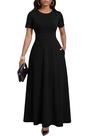 Vestido longo FANDEE para mulheres, elegante, semiformal, preto