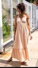 Vestido Longo feminino adulto frente única tamanho M cor laranja