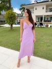 Vestido Longo Feminino Com Recorte Nas Laterais e Decote Em V - Salgunamu