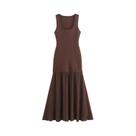 Vestido Longo Feminino De Malha Plissado Com Retalhos Sem Mangas Primavera Verão - Estilo Simples E Vestido Longo Feminino De Malha Plissado Com Retalhos Sem Mangas Primavera Verão - Estilo Simples E