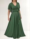Vestido Longo Feminino Elegante Com Manga Flare