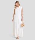 Vestido Longo Feminino em Tecido Linho Dianna Bege