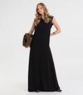 Vestido Longo Feminino em Tecido Linho Dianna Preto