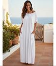 vestido longo feminino gola caída frente e costa