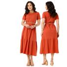 Vestido Longo Feminino Midi Duas Marias Manga 100% Algodão Veste P ao GG Moda Versátil