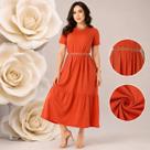 Vestido Longo Feminino Midi Duas Marias Manga 100% Algodão Veste P ao GG Moda Versátil