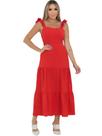 Vestido Longo Feminino Rodado Com Bojo Elastex Costas Regata