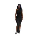 Vestido Longo Feminino sem alça Sem Costas Com Fenda, Estilo Y2K, Sem Mangas, Justo Ao Corpo,