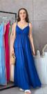 Vestido Longo Feminino Soltinho Liso Saia Três Marias Alcinha Verão Luxo Princesa Moda Bloqueira