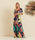 Vestido Longo Feminino Viscose Estampado