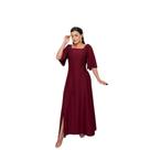 Vestido Longo Fenda Lateral Moda Feminina Malha Mousse