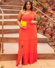 Vestido longo fenda