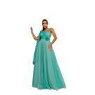 Vestido Longo Festa Tule c/ Flor na Cintura